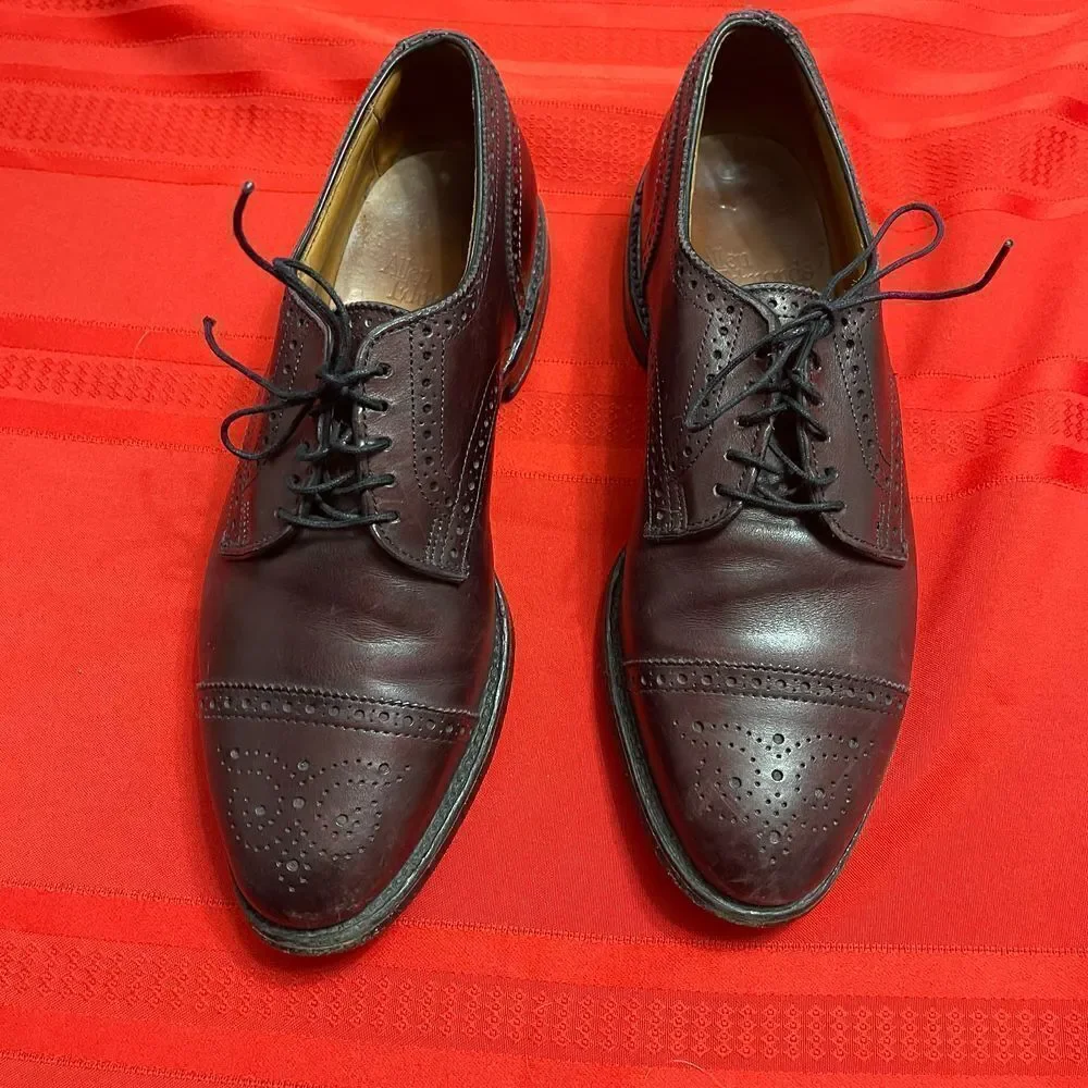 Allen Edmonds Sanford Brown Cap Toe Brown Oxford Shoes Size 8 D